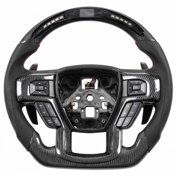 Apexsteer Carbon Fiber Steering Wheel + LED Dash at105225 | Ford F-250 2021-2023