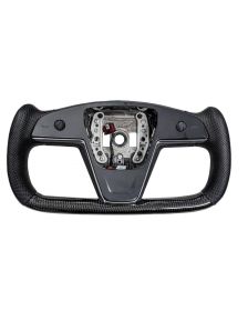 Apexsteer Carbon Fiber Yoke style Steering Wheel at105238 | Tesla Model 3