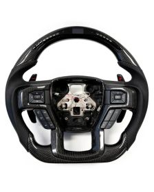 Apexsteer Carbon Fiber Steering Wheel +LED Dash at102067| Ford F-150 | F-250 | F-350 2021-2023