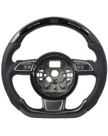 Apexsteer Carbon Fiber Steering Wheel +LED Dash at102414| Audi A3/S3/A4/S4/RS4/A5/S5/RS5 2008-2016