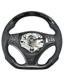 Apexsteer Carbon Fiber Steering Wheel+ LED at102421| BMW M3 E90 E92 E90 /1 Series E82 E87