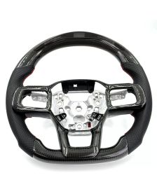 Apexsteer Carbon Fiber Steering Wheel + LED Dash at105246 | Ford Mustang 2024-2025