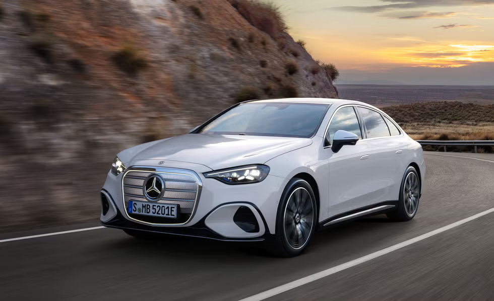 2027 Mercedes-Benz C-Class EV Driving through Corner