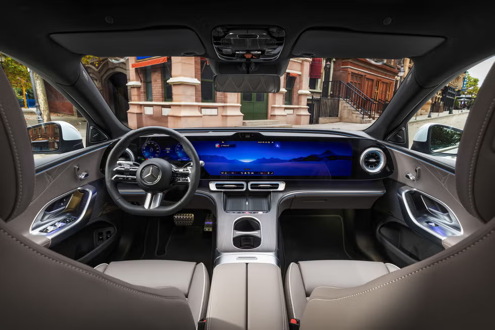 Mercedes-Benz C-Class EV Interior Hyperscreen View from Rear Seat
