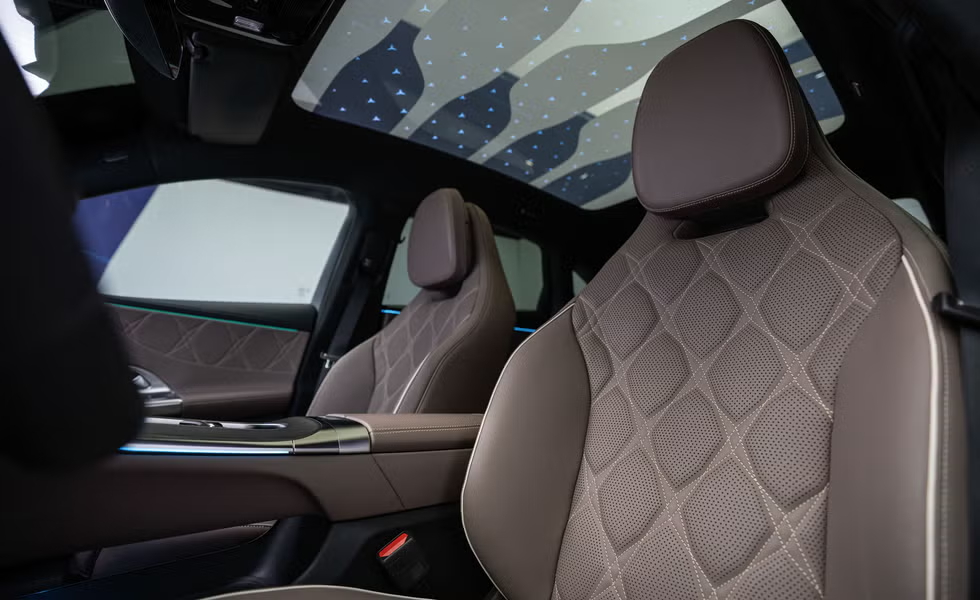 Mercedes-Benz C-Class EV Seat Stitching and Material Details